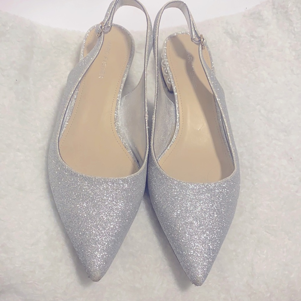 Marc Fisher 9M sparkly 3/4” inch pearl heels